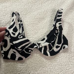 Venus Bikini Top D Cup Black White Underwire Swim Suit